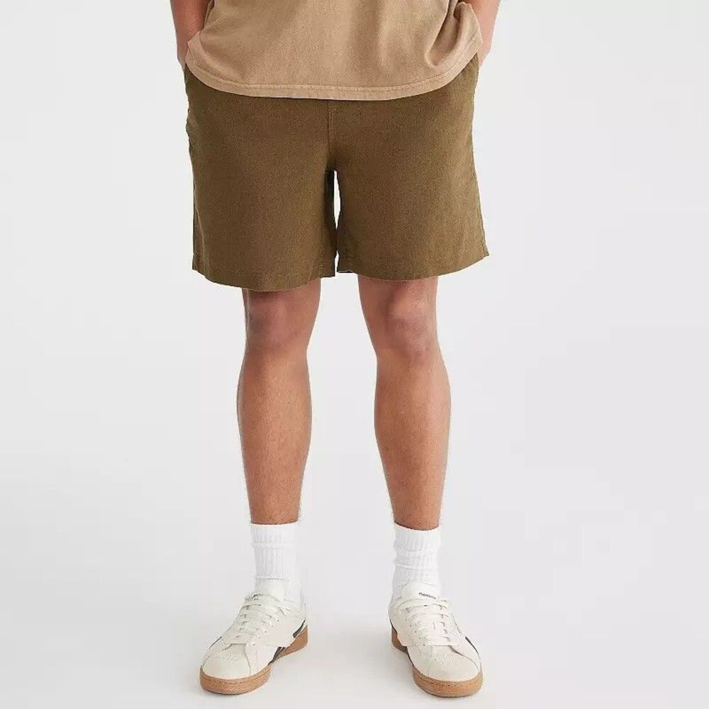 Aeropostale Linen Blend All Day Jogger Shorts Men XS Olive Green Non Stretch NEW